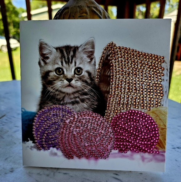 Kitty Playing in Yarn Basket Greeting Card - Picture 4 of 12